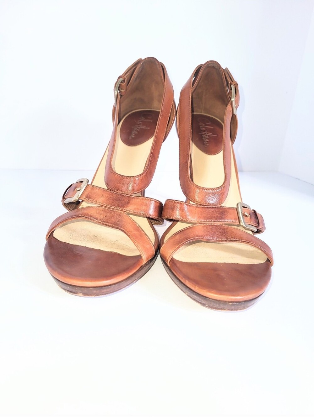 Cole Haan Nike Air Carma Air Hi Strappy Leather Stiletto Heels Size 10 - Picture 6 of 16